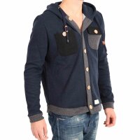wawiHEROES ANERKJENDT Herren Cardigan MANFRED in Blau/Grau
