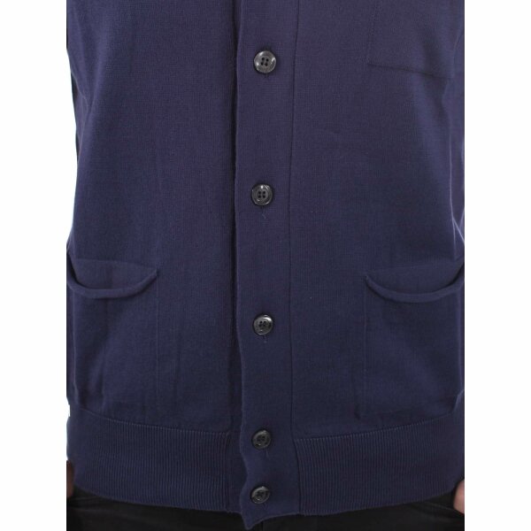 wawiHEROES BLAUER USA Herren Strick Cardigan APERTA in Dunkelblau