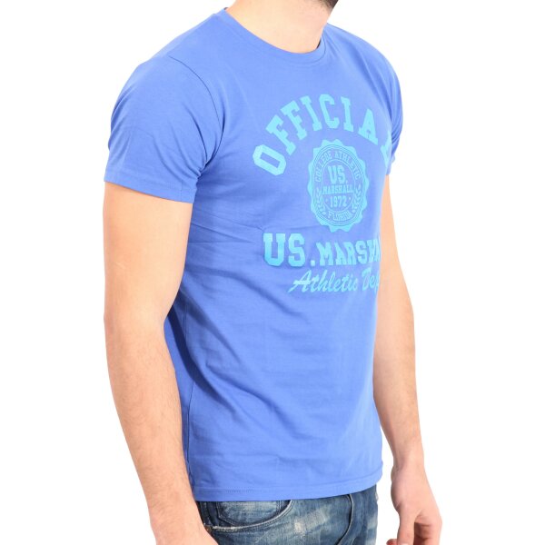 wawiHEROES US MARSHALL ORIGINAL Herren T-Shirt ATHLETIC in Blau/Türkis