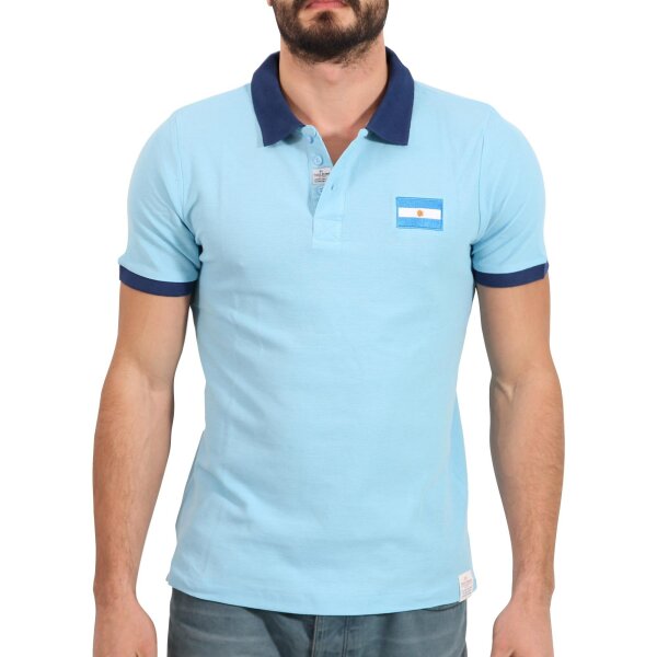 wawiHEROES FRESH BRAND Herren Kurzarm Polo Shirt in Hellblau