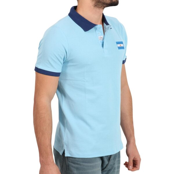 wawiHEROES FRESH BRAND Herren Kurzarm Polo Shirt in Hellblau