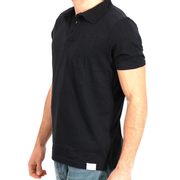 wawiHEROES FRESH BRAND Herren Kurzarm Polo Shirt in Schwarz
