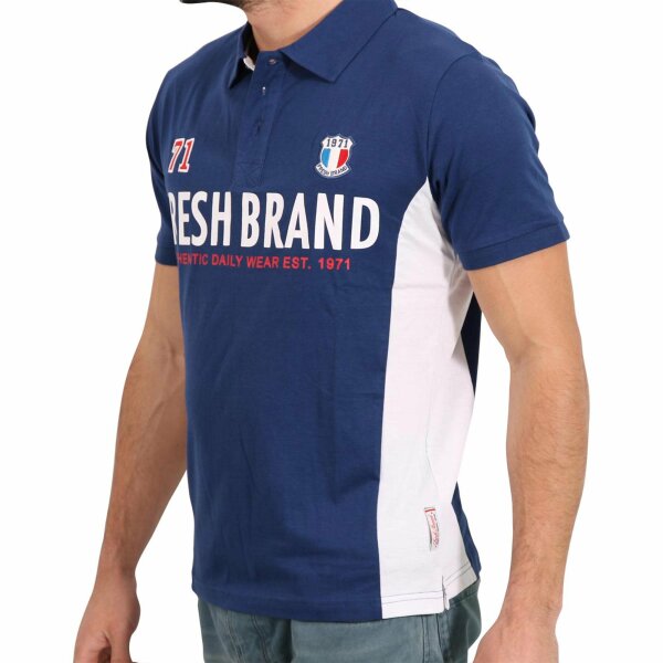 wawiHEROES FRESH BRAND Herren Kurzarm Polo Shirt in Dunkelblau