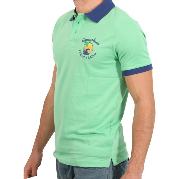 wawiHEROES FRESH BRAND Herren Kurzarm Polo Shirt in Hellgrün