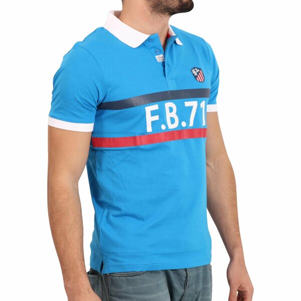 wawiHEROES FRESH BRAND Herren Kurzarm Polo Shirt in Türkis/Weiß