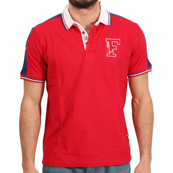 wawiHEROES FRESH BRAND Herren Kurzarm Polo Shirt in Rot/Blau