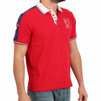 wawiHEROES FRESH BRAND Herren Kurzarm Polo Shirt in Rot/Blau