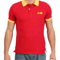 wawiHEROES FRESH BRAND Herren Kurzarm Polo Shirt in Rot/Gelb