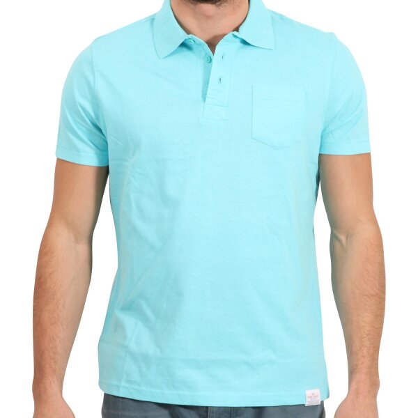 wawiHEROES FRESH BRAND Herren Kurzarm Polo Shirt in Helltürkis