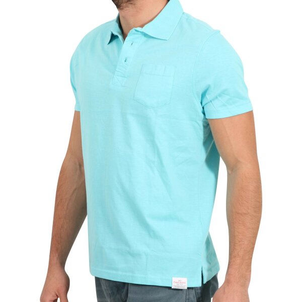 wawiHEROES FRESH BRAND Herren Kurzarm Polo Shirt in Helltürkis