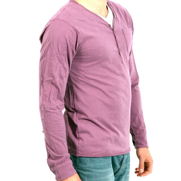 wawiHEROES FRESH BRAND Herren Langarm Shirt in Lila