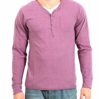 wawiHEROES FRESH BRAND Herren Langarm Shirt in Lila