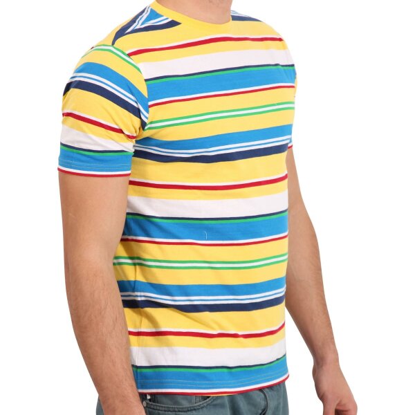 wawiHEROES FRESH BRAND Herren T-Shirt COMBO Gestreift in Gelb