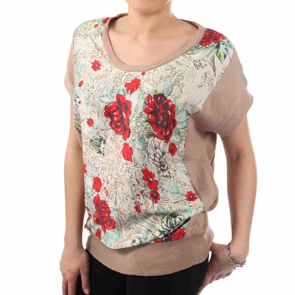 wawiHEROES BLAUER USA Damen T-Shirt MAGLIA in Beige