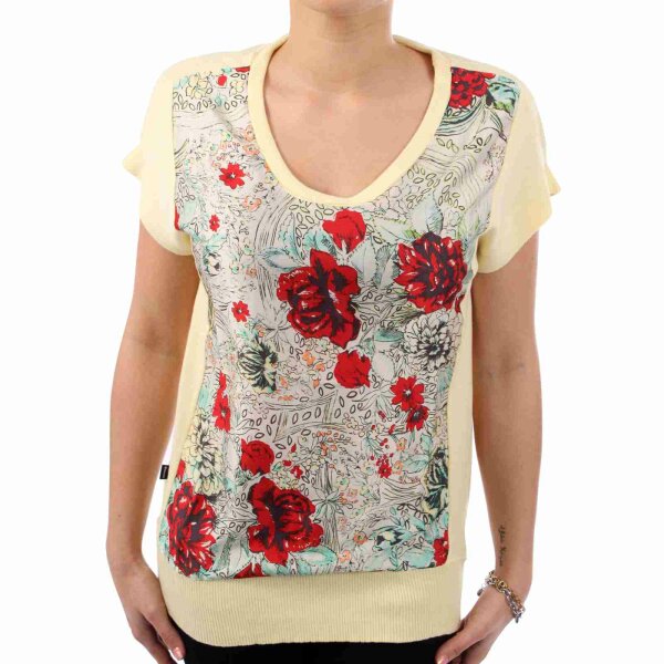 wawiHEROES BLAUER USA Damen T-Shirt MAGLIA in Creme