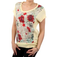 wawiHEROES BLAUER USA Damen T-Shirt MAGLIA in Creme