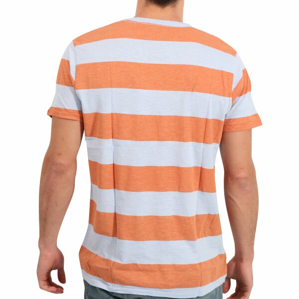 wawiHEROES JACK & JONES VINTAGE Herren T-Shirt STRIPE in Hellblau/Orange