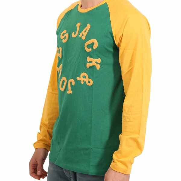 wawiHEROES JACK & JONES ORIGINALS Herren Langarm Shirt URBAN in Grün/Gelb