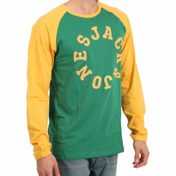 wawiHEROES JACK & JONES ORIGINALS Herren Langarm Shirt URBAN in Grün/Gelb