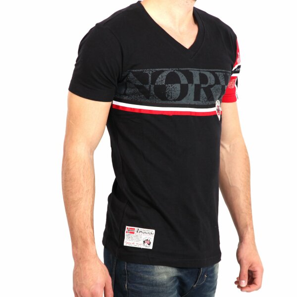 wawiHEROES GEOGRAPHICAL NORWAY Herren T-Shirt JAPONIE in Schwarz