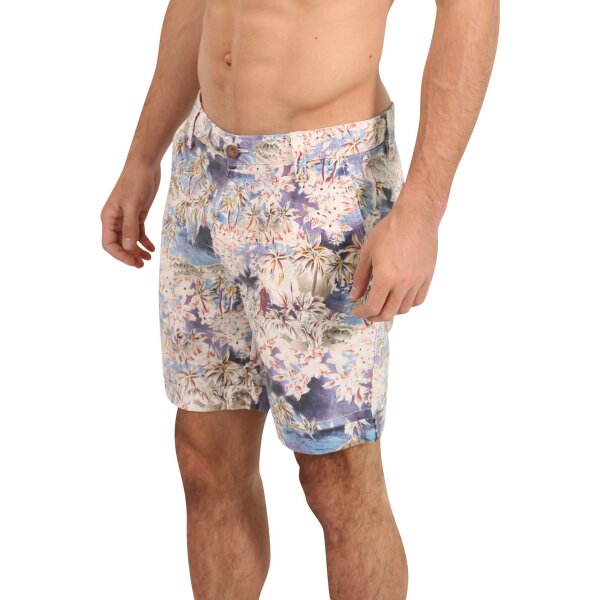 wawiHEROES FRESH BRAND Herren Short FLORAL BLEU in Hellblau