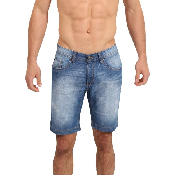 wawiHEROES FRESH BRAND Herren Jeans Short BLUE DENIM in Blau