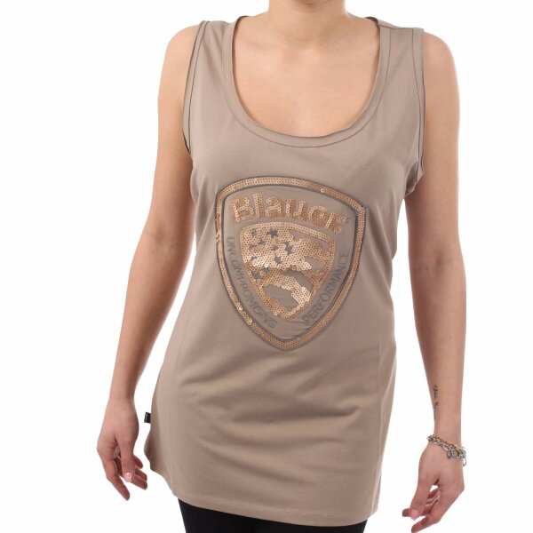 wawiHEROES BLAUER USA Damen Top CANOTTA in Beige