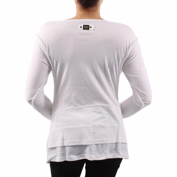 wawiHEROES BLAUER USA Damen Long-Shirt MODAL in Weiß