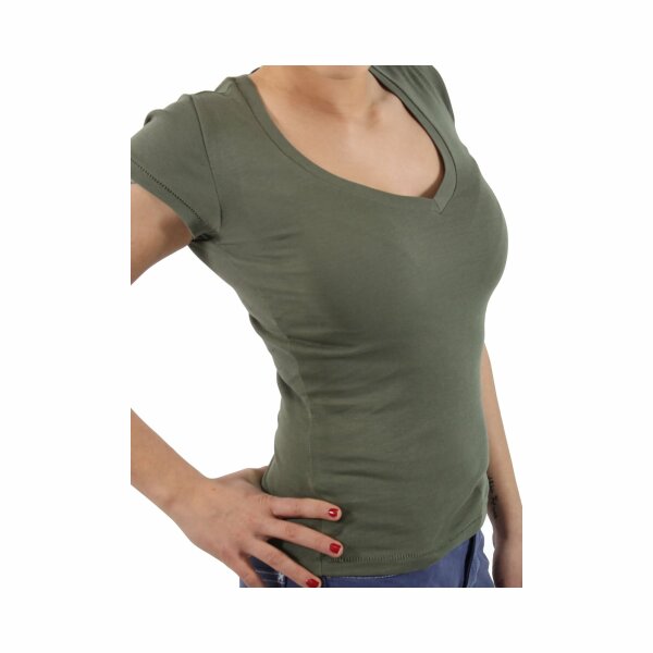 wawiHEROES G-STAR RAW Damen BASIC T-Shirt V-Neck DOPPELPACK in Olive