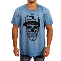 wawiHEROES INDICODE JEANS Herren T-Shirt SKULL CAP in Blau