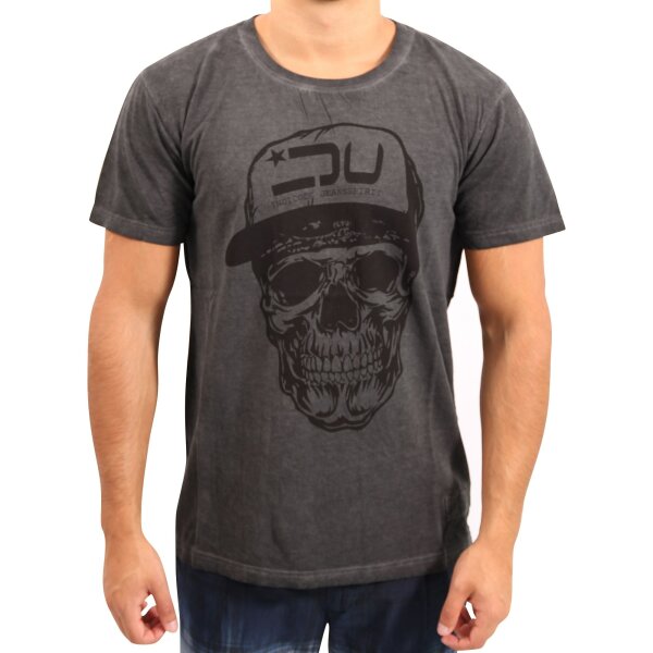 wawiHEROES INDICODE JEANS Herren T-Shirt SKULL CAP in Dunkelgrau