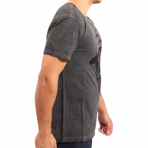 wawiHEROES INDICODE JEANS Herren T-Shirt SKULL CAP in Dunkelgrau