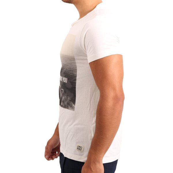 wawiHEROES JACK & JONES ORIGINALS Herren T-Shirt STOP in Weiß