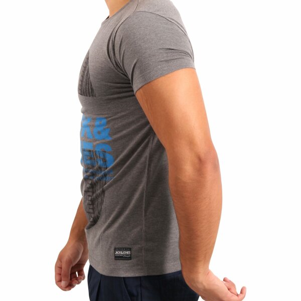 wawiHEROES JACK & JONES CORE Herren T-Shirt LEO GREY MELANGE in Grau