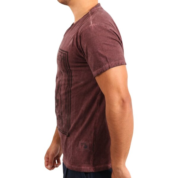 wawiHEROES INDICODE JEANS Herren T-Shirt FALLEN BERRY in Weinrot