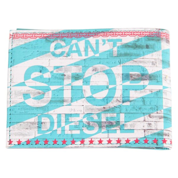 wawiHEROES DIESEL Herren Brieftasche NEELA in Grau/Türkis