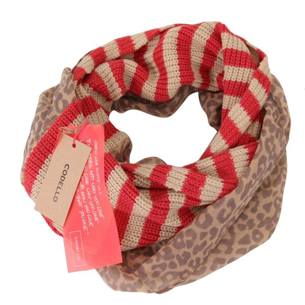 wawiHEROES CODELLO Damen Loop Schal POETRY GRUNGE in Beige