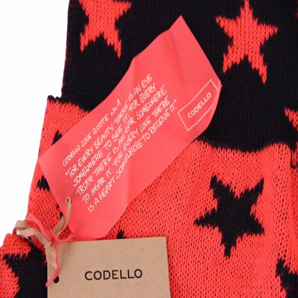 wawiHEROES CODELLO Damen Schal POETRY GRUNGE STAR in Blau/Neonpink