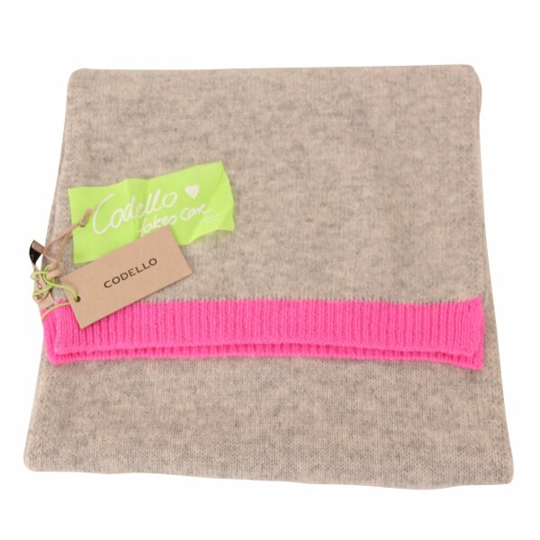 wawiHEROES CODELLO Damen Schal POETRY GRUNGE KNIT in Hellgrau/Pink