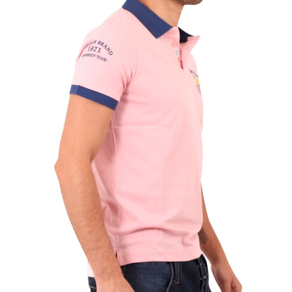 wawiHEROES FRESH BRAND Herren Kurzarm Polo Shirt PINK in Rosa