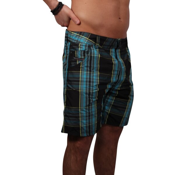 wawiHEROES DIESEL BEACHWEAR Herren Badeshort KROOBEACH CALZONCINI kariert in Türkis