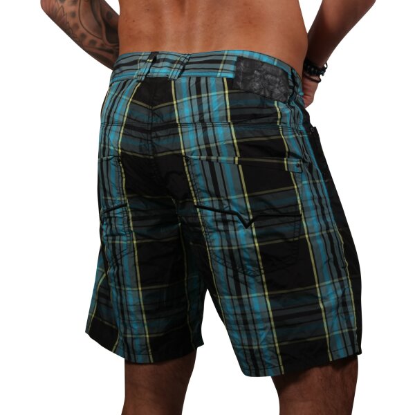 wawiHEROES DIESEL BEACHWEAR Herren Badeshort KROOBEACH CALZONCINI kariert in Türkis