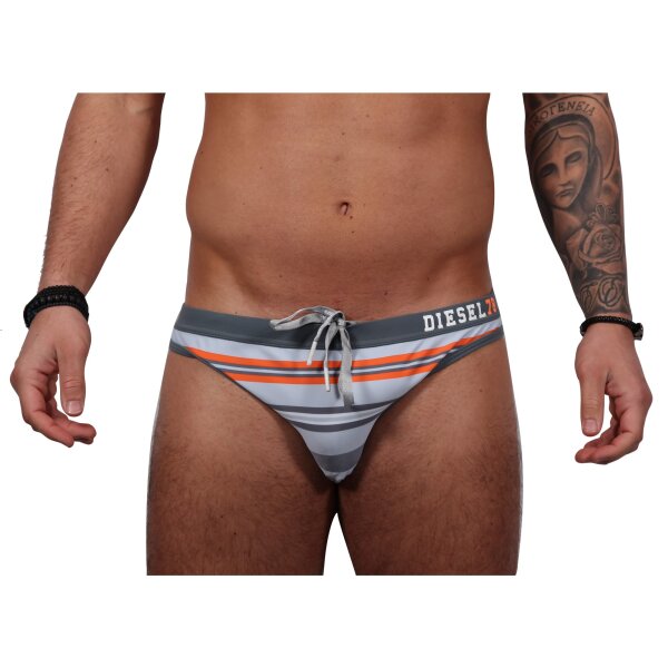 wawiHEROES DIESEL BEACHWEAR Herren Badeslip HAWAII COSTUME in Grau