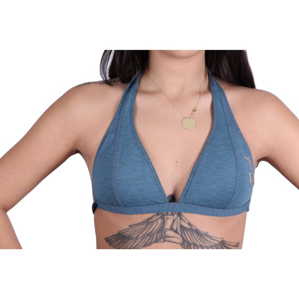 wawiHEROES DIESEL Damen Triangel Bikini Oberteil SUPER REGGISENO in Blau