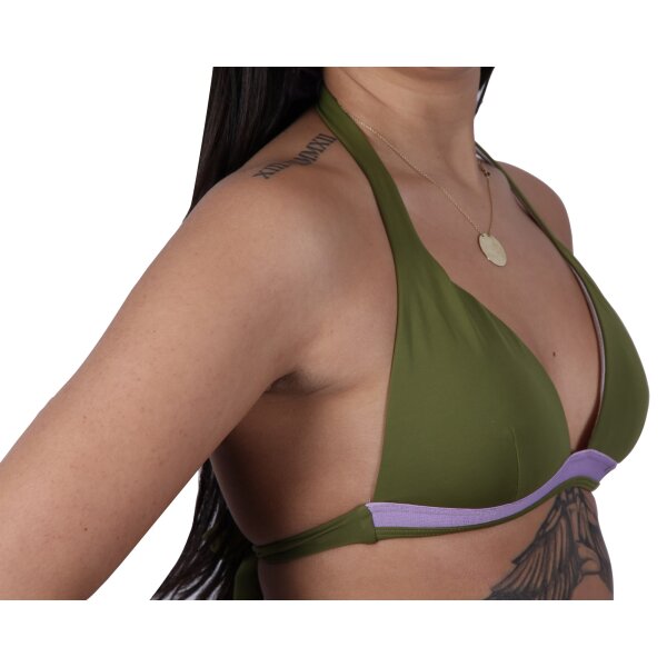 wawiHEROES DIESEL Damen Triangel Bikini Oberteil SUPER REGGISENO in Olive