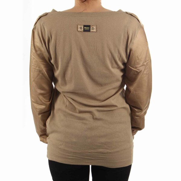 wawiHEROES BLAUER USA Damen Bluse T-Shirt ML in Gold