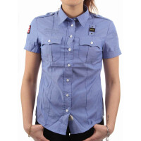 wawiHEROES BLAUER USA Damen Kurzarm Bluse CAMICIA in Blau