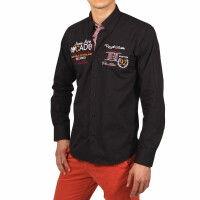 wawiHEROES PONTTO Herren Langarm Hemd MODERN FIT in Schwarz