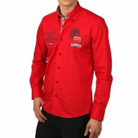 wawiHEROES PONTTO Herren Langarm Hemd MODERN FIT in Rot