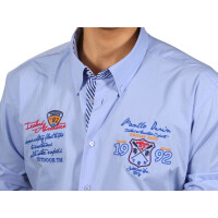 wawiHEROES PONTTO Herren Langarm Hemd MODERN FIT in Hellblau